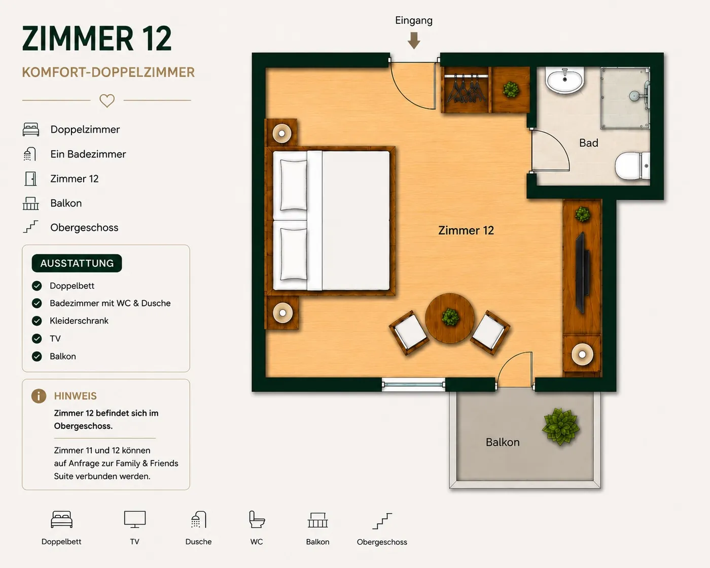 Grundriss Zimmer 12